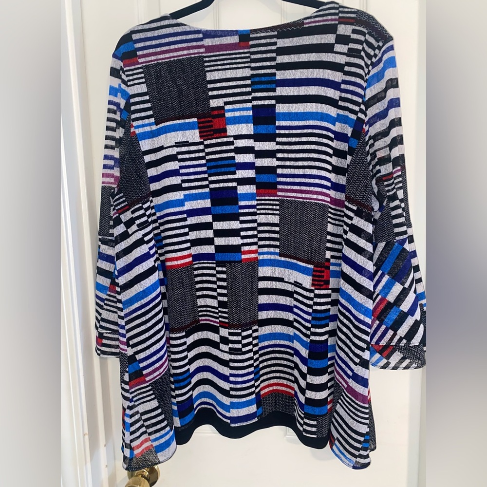 Calessa Chic Striped Patchwork Blouse - image 5